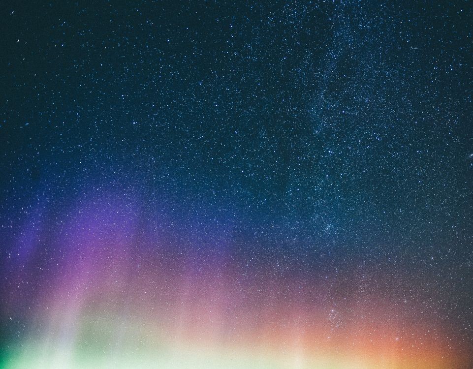 The northern lights and a starry night sky